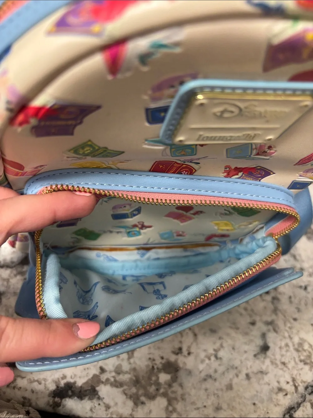 Loungefly Kids Disney Storybook Mini Backpack in Cream with Pastel Accents